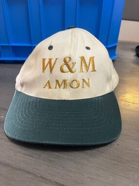 W&M AMON Embroidered Two-Tone Baseball Cap - Cream & Dark Green